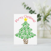 Meowy Christmas おもしろい Cat Pawプリント写真 シーズンポストカード (スタンド正面)