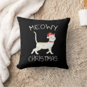 Meowy Christmas -おもしろい Christmas 2022 クッション (ブランケット)