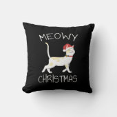 Meowy Christmas -おもしろい Christmas 2022 クッション (正面)
