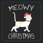 Meowy Christmas -おもしろい Christmas 2022 スクエアシール<br><div class="desc">キャッメリーマ、クリスおもしろいスマスウェット、クリスマス、かわいい猫のセーター。</div>