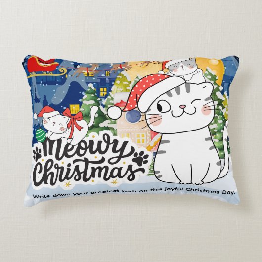 Meowy Christmas アクセントクッション (正面)