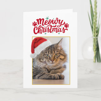 Meowy Christmas オリジナルフォト折りたたみクリスマスカード シーズンカード