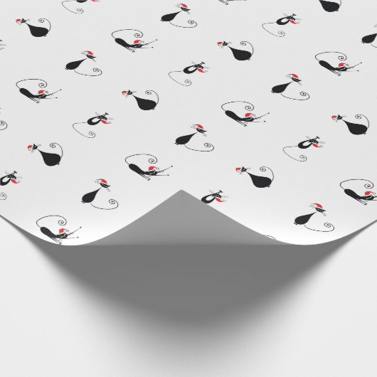 Meowy Christmas – キャップ付き子猫クリスマス紙 ラッピングペーパー (角)