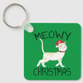 Meowy Christmas – クリスマおもしろいス キーホルダー (正面)