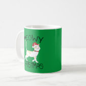 Meowy Christmas – クリスマおもしろいス コーヒーマグカップ (正面左)