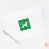 Meowy Christmas – クリスマおもしろいス スクエアシール (封筒)