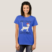 Meowy Christmas – クリスマおもしろいス Tシャツ (正面フル)