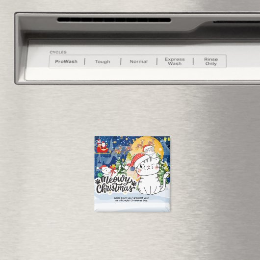Meowy Christmas マグネット (インサイチュ (食洗機))