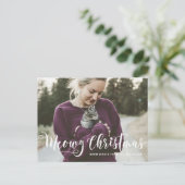 Meowy Christmas モダンKrightcoat Cat シーズンポストカード (スタンド正面)