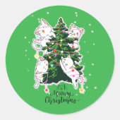 Meowy Christmas  ラウンドシール (正面)