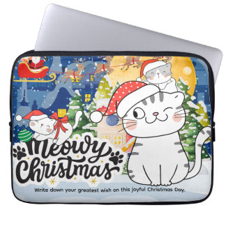 Meowy Christmas ラップトップスリーブ