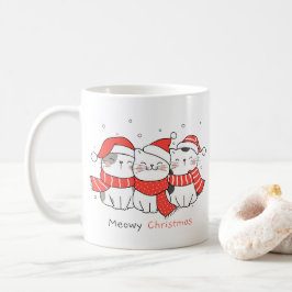 Meowy Christmas – 愛らしいフェスティバル猫 コーヒーマグカップ