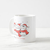 Meowy Christmas – 愛らしいフェスティバル猫 コーヒーマグカップ (正面左)