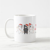 Meowy Christmas 猫マグカップ - 名前入りホリデーギフト コーヒーマグカップ (左)