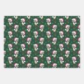 Meowy Christmas Catをテーマ ラッピングペーパーシート (正面)