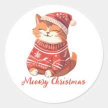 Meowy Christmas Catステッカー – フェスティバルHoliday Cat