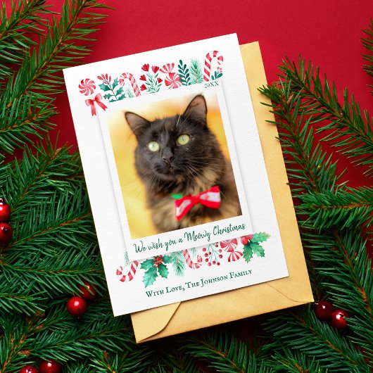 Meowy Christmas Cat写真クリスマス シーズンカード