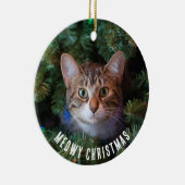 Meowy Christmas Cat写真両面 セラミックオーナメント (右)
