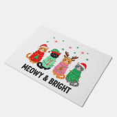 Meowy Christmas Cat ドアマット (アングル)