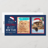 Meowy Christmas Cat 2フォトフォトカード シーズンカード (正面/裏面)