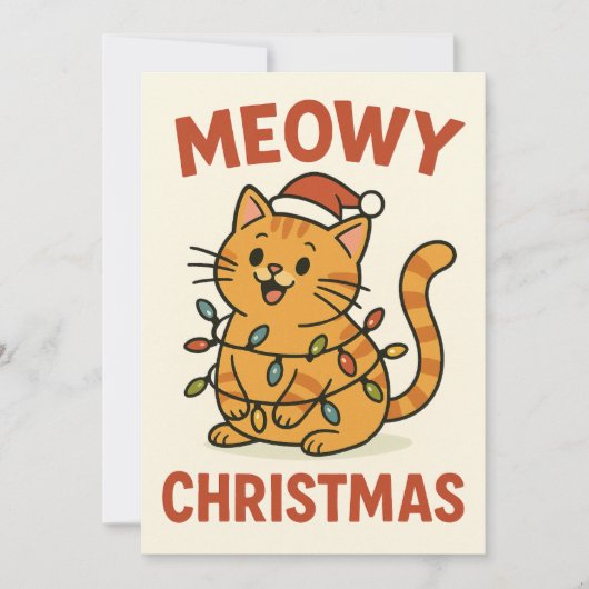 Meowy Christmas Cat Card (正面)