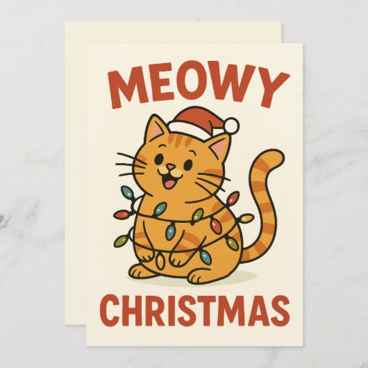Meowy Christmas Cat Card (正面/裏面)