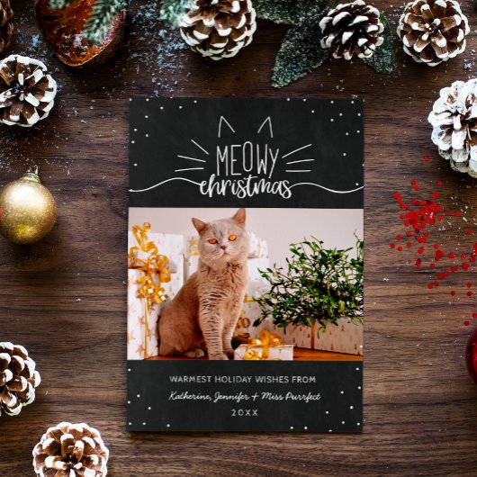 Meowy Christmas - Cat Christmas Photo シーズンカード