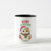 Meowy Christmas Cat – Festive Holiday Design マグカップ (中央)