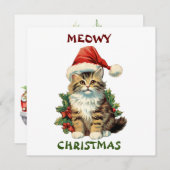 Meowy Christmas、Cat Greeting Card、Merry Christmas シーズンカード (正面/裏面)