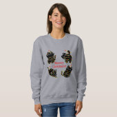 Meowy Christmas Cat Hoodie – Funny Holiday Cats スウェットシャツ (正面フル)