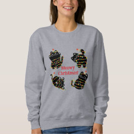 Meowy Christmas Cat Hoodie – Funny Holiday Cats スウェットシャツ