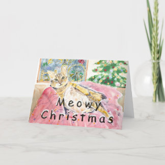 Meowy Christmas cat in London サンキューカード