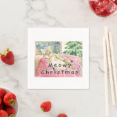 Meowy Christmas cat in London  スタンダードカクテルナプキン (インサイチュ)