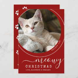 Meowy Christmas Cat Kittenの写真赤と白
