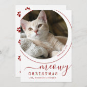 Meowy Christmas Cat Kitten Photo White (正面/裏面)