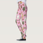 Meowy Christmas Cat Leggings - Gift For Cat Mom レギンス (左)