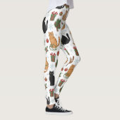Meowy Christmas Cat Leggings - Gift For Cat Mom レギンス (右)