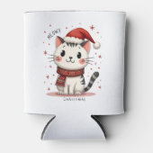 Meowy Christmas Cat Lover Funny Festive Holidays C 缶クーラー (正面)