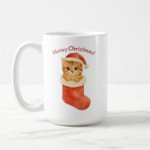 Meowy Christmas Cat Mug – ホリディギフト