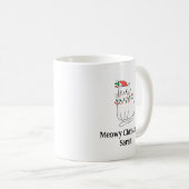 Meowy Christmas Cat Mug – 名前入りホリデーギフト コーヒーマグカップ (正面右)