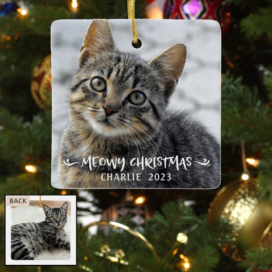 MEOWY CHRISTMAS CAT Name写真 セラミックオーナメント