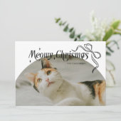 Meowy Christmas Cat Photo Holiday Card シーズンカード (スタンド正面)