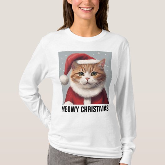 MEOWY CHRISTMAS CAT Tシャツ (正面)