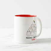 Meowy Christmas Cat Tree Mug – オーナメントネーム ホリデー ツートーンマグカップ (正面右)