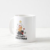 "Meowy Christmas" Cat Tree Mug コーヒーマグカップ (正面左)