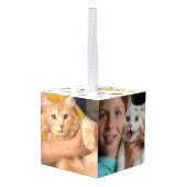 Meowy Christmas Cats +〔雄ジカの〕枝角休日3 – 写真 キューブオーナメント (裏面アングル)