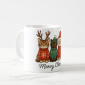 Meowy Christmas Cozy Cat Mug コーヒーマグカップ (正面左)