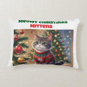 Meowy Christmas Custom Cat Accent Pillow アクセントクッション (裏面)