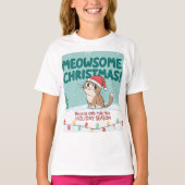 Meowy Christmas cut Cat – Family Matching Holida Tシャツ (正面)