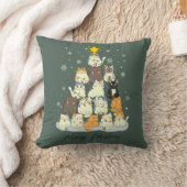 Meowy Christmas — Cute Cat Tree クッション (ブランケット)